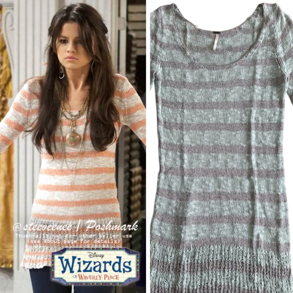 Free People Striped Kiwi Bell Cuff Sweater ALT ASO Alex Russo